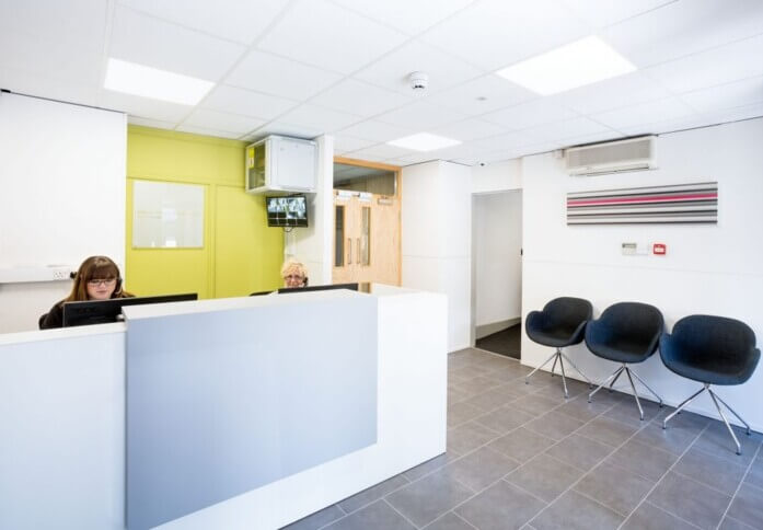 Reception area at Silver Street Head, Omnia Offices in Sheffield