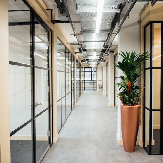 The hallway at Eyre Street, Wizu Workspace in Sheffield