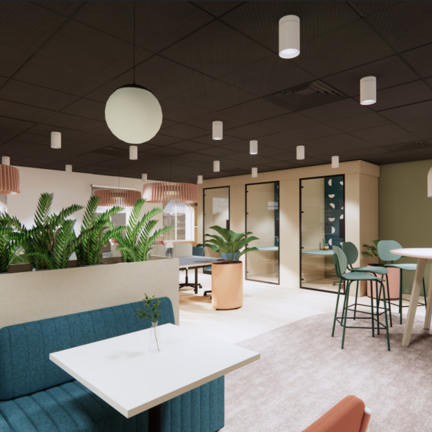 The communal space at Skeldergate, Wizu Workspace in York