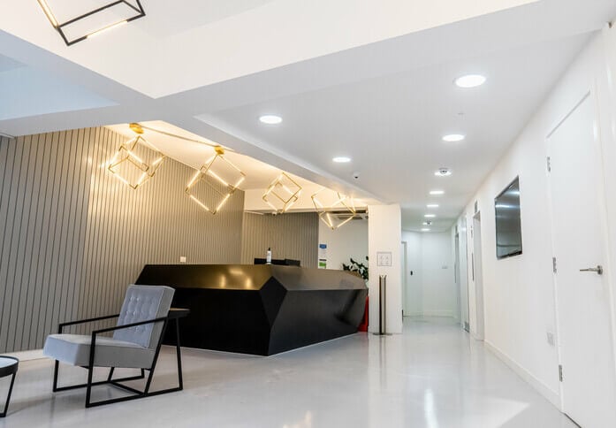 The reception at 17 Bevis Marks, Business Cube Management Solutions Ltd in Aldgate