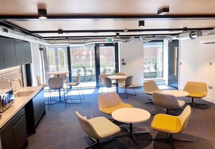 Breakout area at Millharbour Court, The Serviced Office Company in Canary Wharf