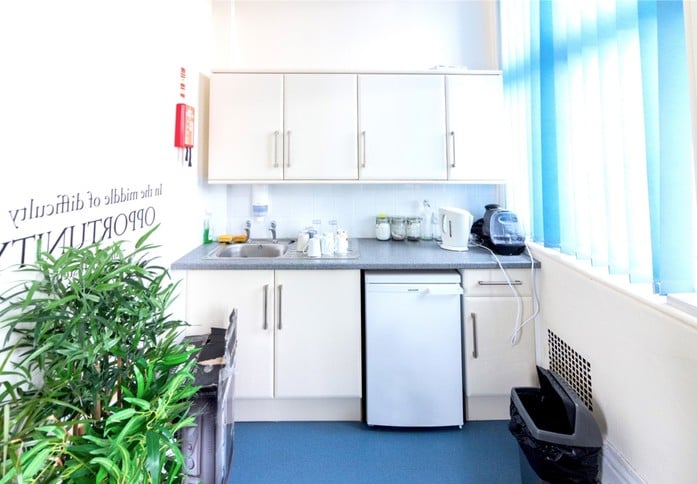 Kitchenette at The Workary Hanwell, Wimbletech CIC in Hanwell