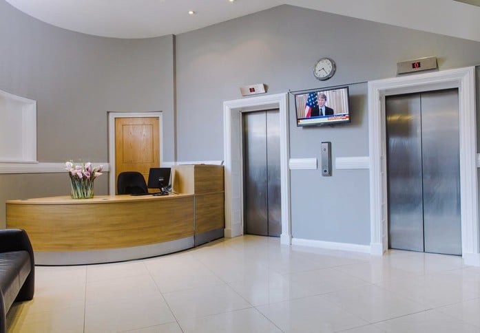 Reception area at The Old Town Hall, The Boutique Workplace Company in Wimbledon