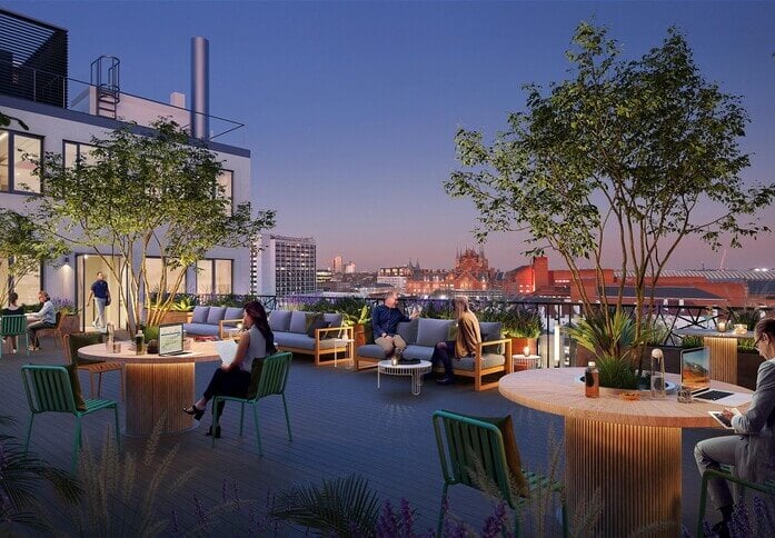 The roof terrace at Mainframe, RX LONDON LLP in Euston, NW1 - London