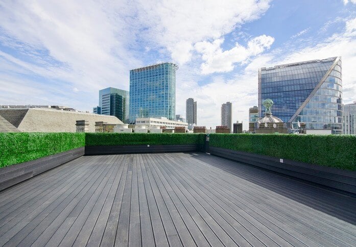 The roof terrace at Salisbury House, Workspace Group Plc in Moorgate