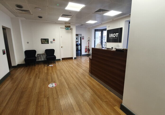The reception at 62 Cornhill, Clarendon Business Centres in Bank