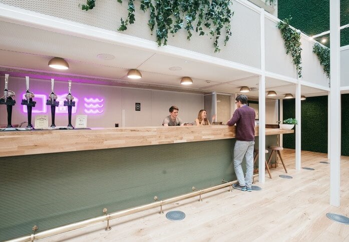 Reception area at 3 Waterhouse Square, WeWork in Chancery Lane