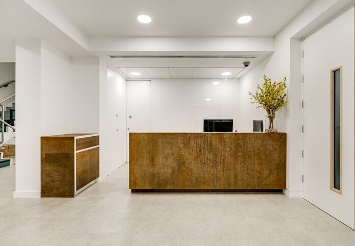 Reception area at The Triangle, Romulus Shortlands Limited in Hammersmith, W6 - London
