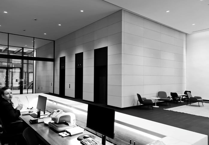 Reception area at 15 St Helen's Place (Signature), Regus in Liverpool Street