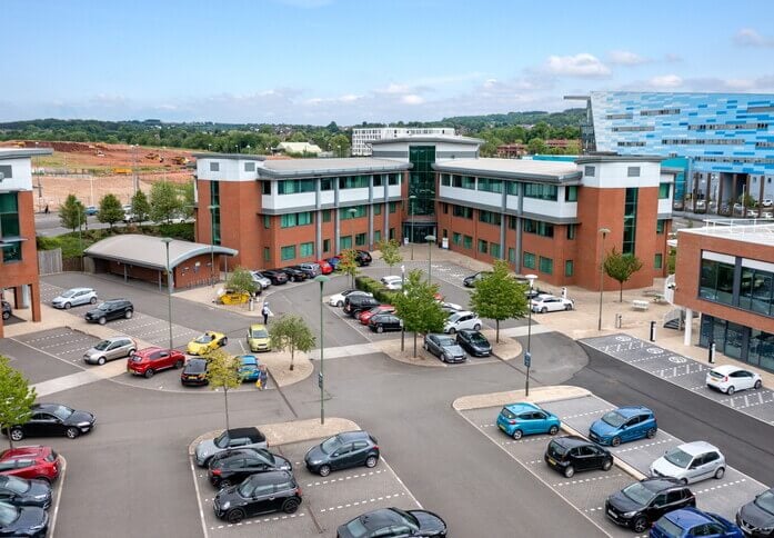 The parking at Birmingham Longbridge, Pure Offices in Birmingham