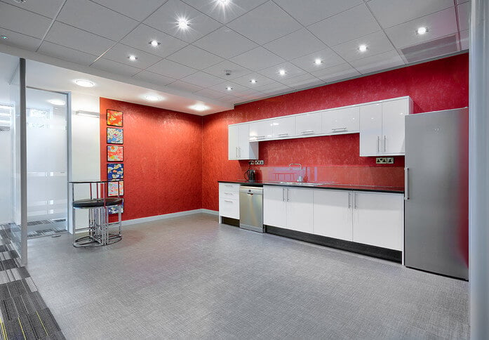 Kitchen at Kingston House, Rombourne Business Centres in Swindon