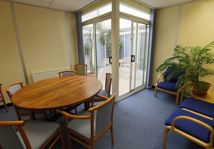 The meeting room at Churchill Business Centre, Fleetkirk Ltd (BMR Churchill) in Borehamwood