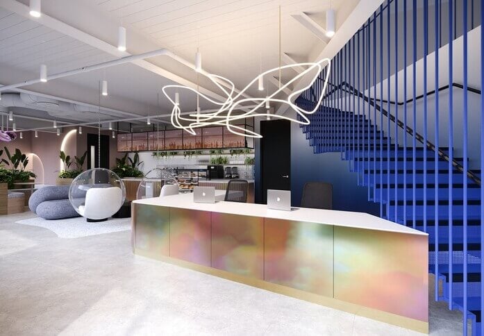 The reception at Liverpool Street, Huckletree in Bishopsgate, EC1 - London