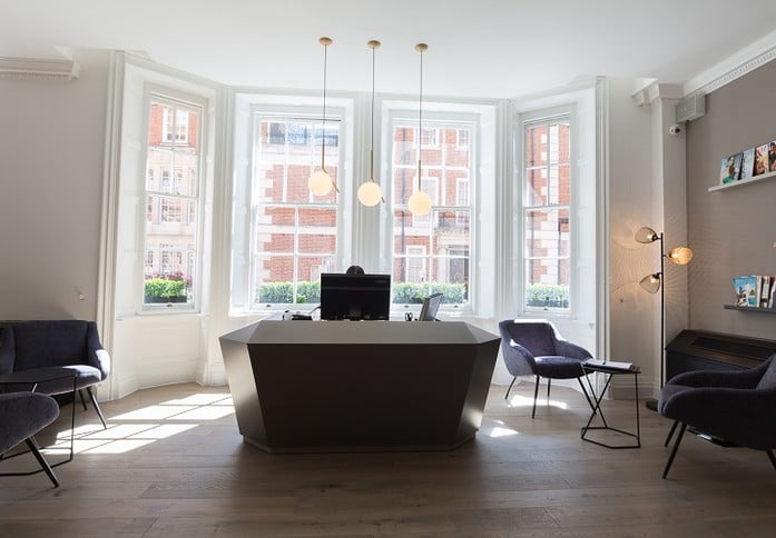 Reception in Green Street, The Boutique Workplace Company, Mayfair