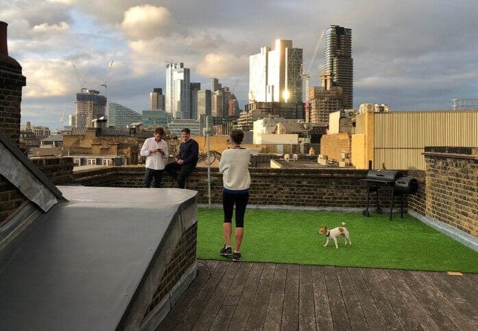 The roof terrace at 346 Old Street, Dotted Desks Ltd in Old Street, EC1 - London