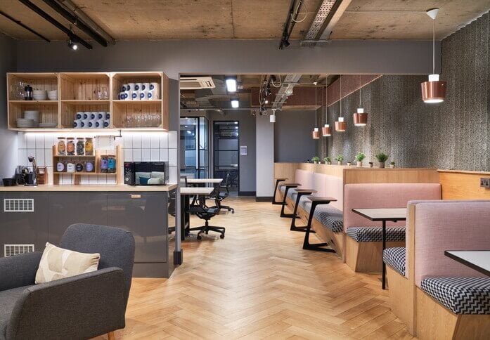 A breakout area in Crown Place, Work.Life Holdings Limited, Liverpool Street