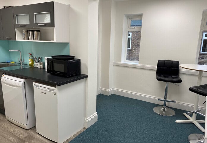 Kitchenette at Connect & Trident, Halcyon Offices Ltd in Leatherhead, KT22 - South East