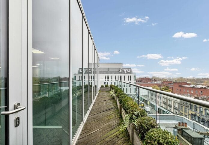 The roof terrace at Space One, Romulus Shortlands Limited in Hammersmith, W6 - London