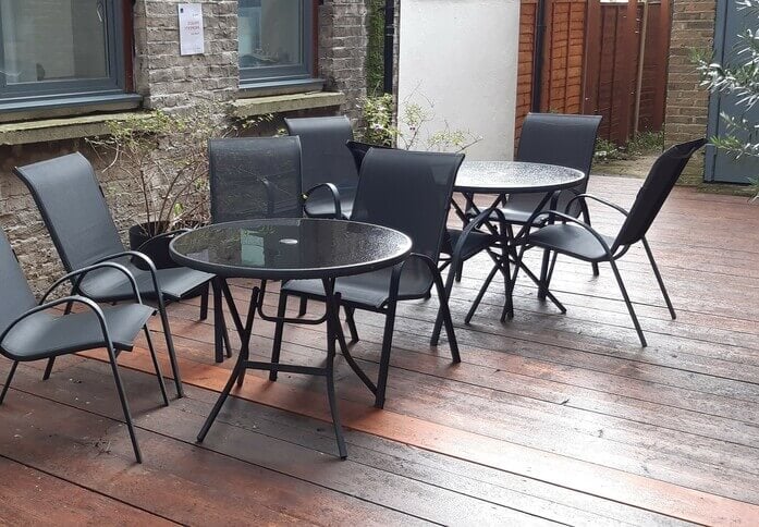 The outdoor area at St. Marks Studios, Needspace Limited in Holloway