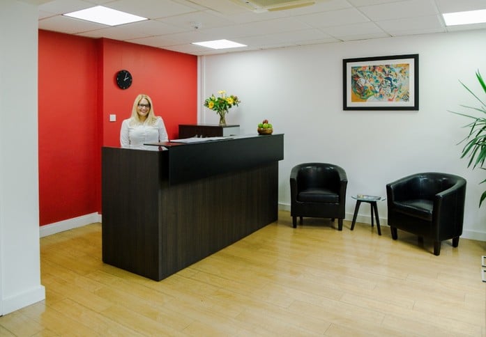Reception area at Boston House, Airivo Ltd in Brentford