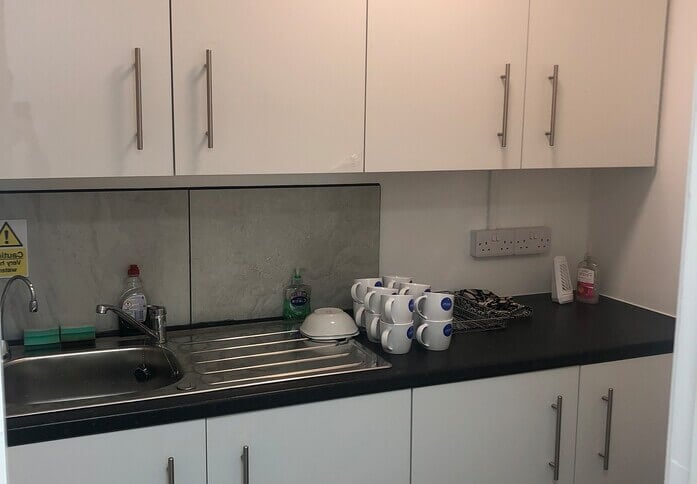 Kitchenette at Gloucester House, JRS Solutions Limited in Peterborough, PE1 - East England