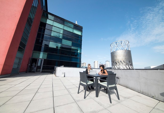 The outdoor area at Digital Word Centre, Regus in Manchester