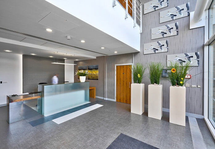 Reception area at Kingston House, Rombourne Business Centres in Swindon