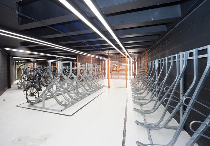 Cycle room at 3 Hardman Square, Landmark Space in Manchester