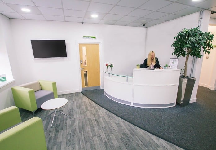 Reception area at The Sugar Mill, Offyx Management Limited in Leeds