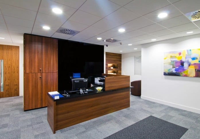 Reception in Liberation Station, Regus, St Helier