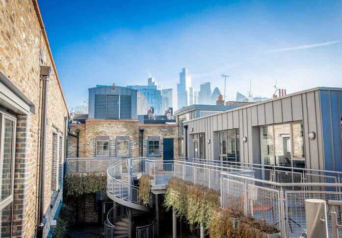 The roof terrace at Huguenot Place, X & Why Ltd in Spitalfields, E1 - London
