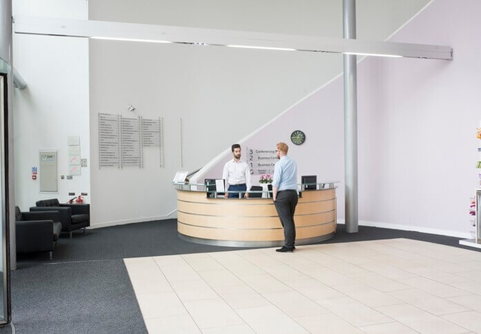 Reception area at Manchester Business Park, Regus in Manchester