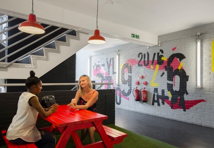 Breakout space for clients - East London Works, Workspace Group Plc in Aldgate East