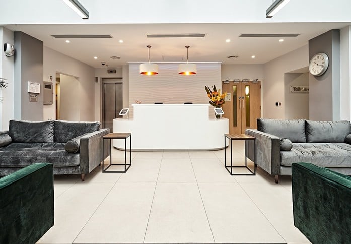 Reception area at Longcroft House, Podium Space Ltd in Liverpool Street
