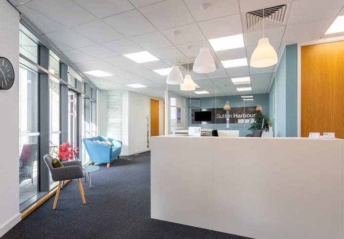 The reception at Salt Quay House, Regus in Plymouth