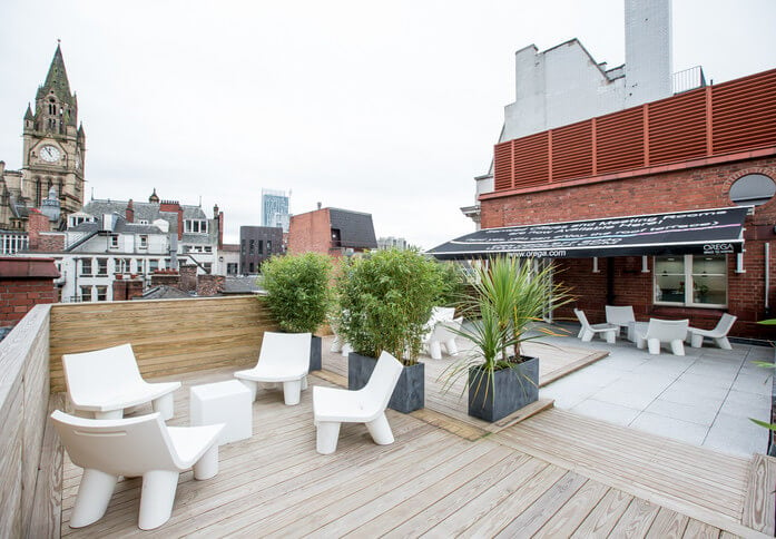 Outdoor space at 76 King Street, Orega in Manchester