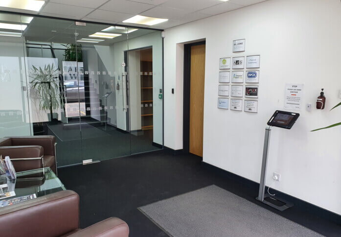 Reception area at ARW House, AJS Construction Incorporated Ltd in Hitchin