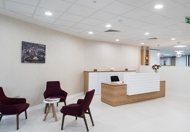 Reception area at The Panorama, Regus in Ashford
