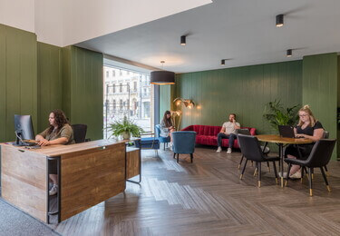 The reception at 1 Fetter Lane, The Boutique Workplace Company in Fleet Street