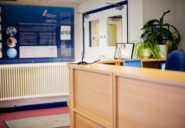 Reception area at Cherwell Innovation Centre, Oxford Innovation Ltd in Bicester