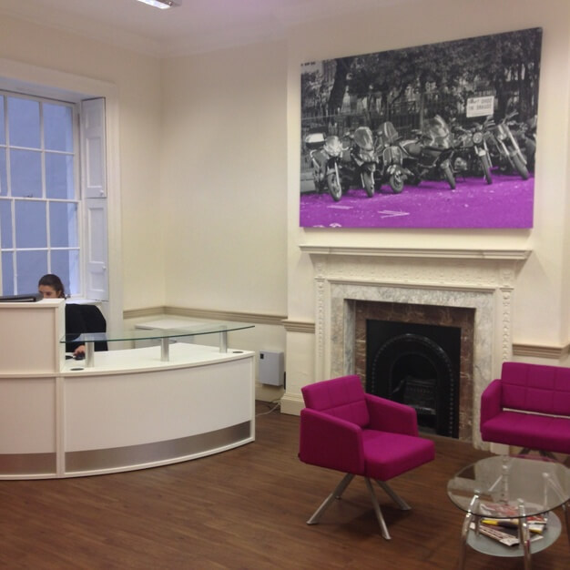Reception at 35 Soho Square, The Boutique Workplace Company in Soho