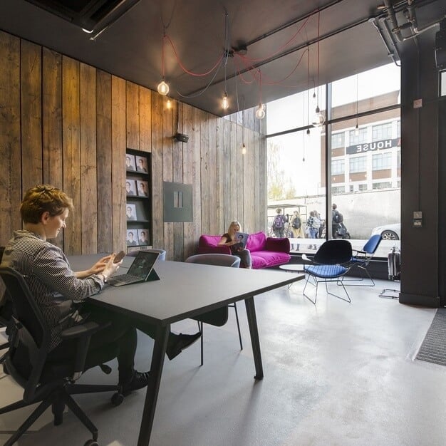 Reception at Chocolate Factory, Workspace Group Plc in Wood Green
