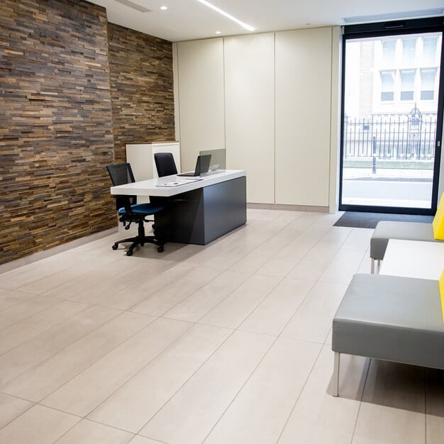Reception area at 40 Furnival Street, Prospect Business Centres in Holborn
