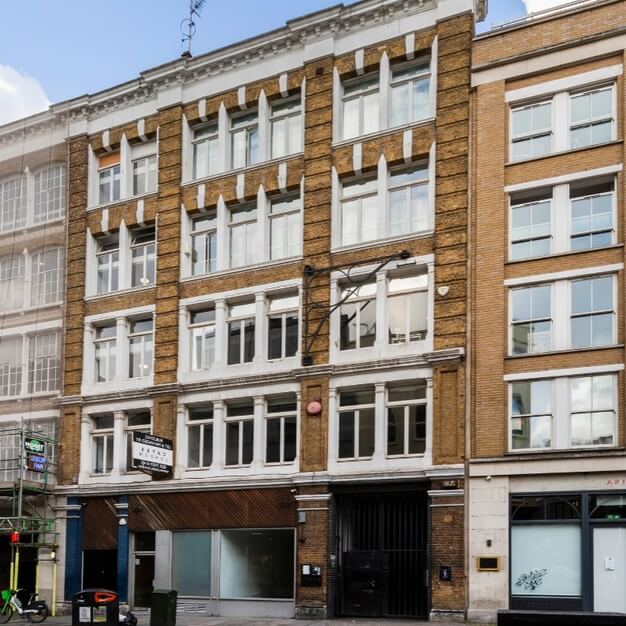 The building at 148-150 Curtain Road, Dotted Desks Ltd in Shoreditch, EC1 - London