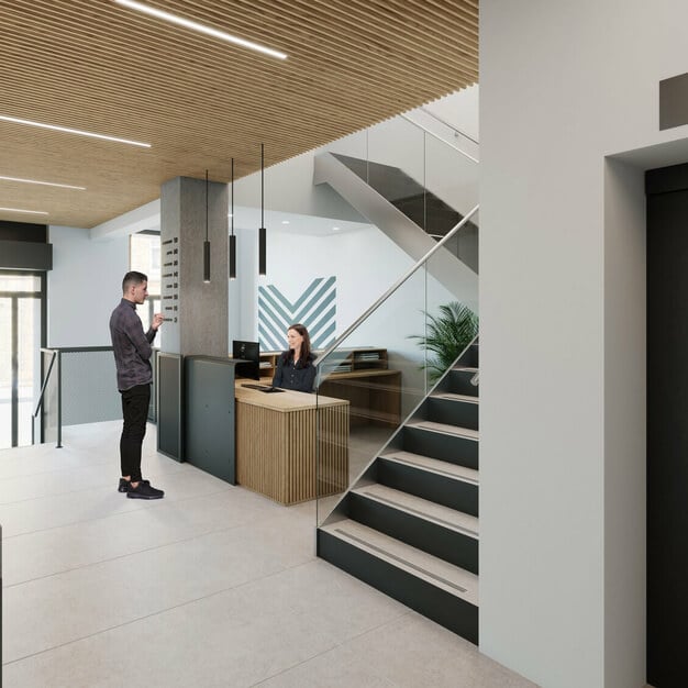 The reception at 14 Bonhill Street, Business Cube Management Solutions Ltd in EC2