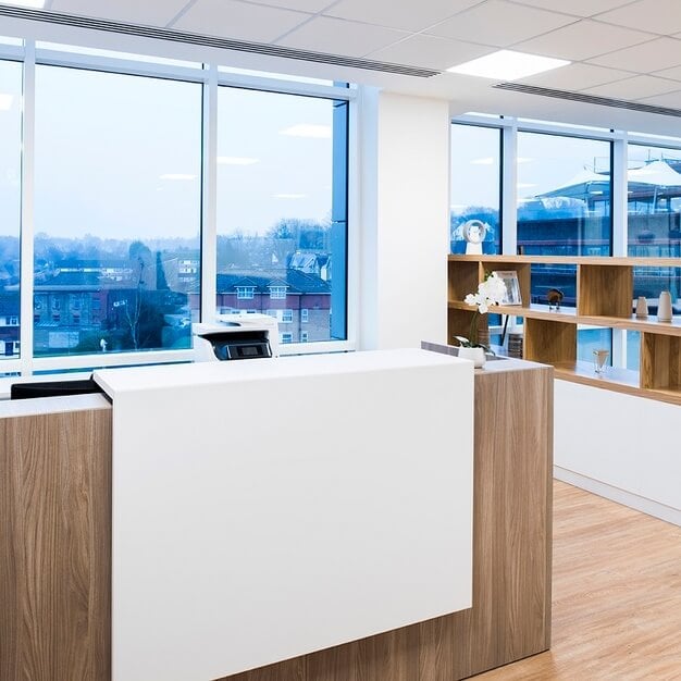 Reception area at Kingsgate House, Regus in Redhill
