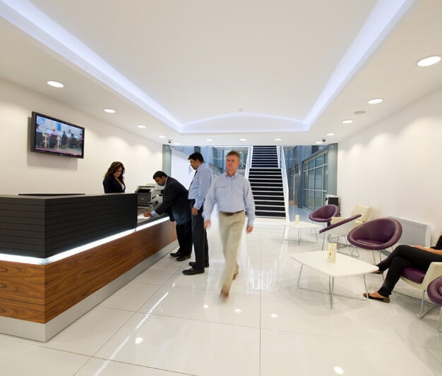 The reception at Orion House, Devonshire Business Centres (UK) Ltd in Welwyn Garden City