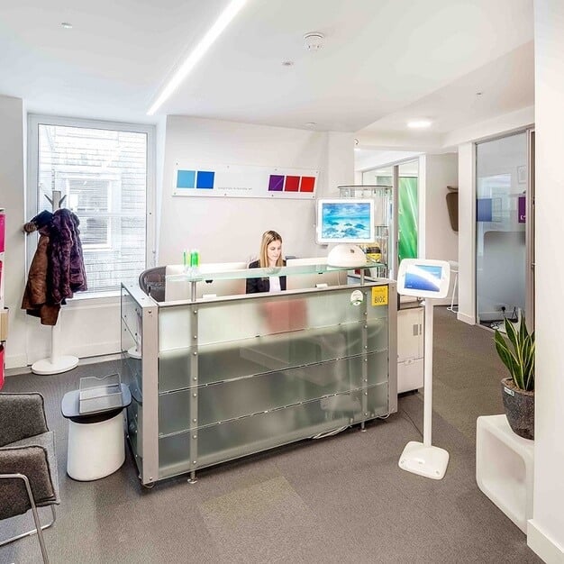 Reception area at Holden House, E Office in Fitzrovia