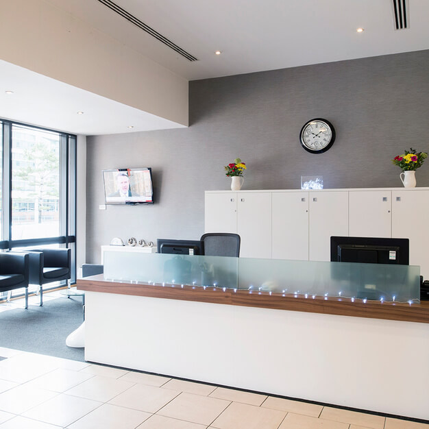 The reception at Falcon Drive, Regus in Cardiff