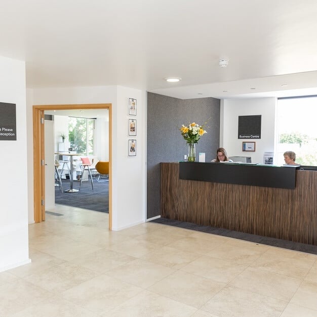 Reception area at Kestrel Court, Pure Offices in Gloucester